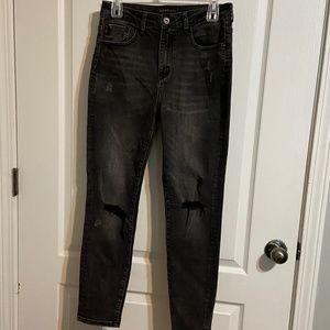 Risen Jeans, Distressed Black, Size 9